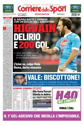 prima pagina napoli udinese